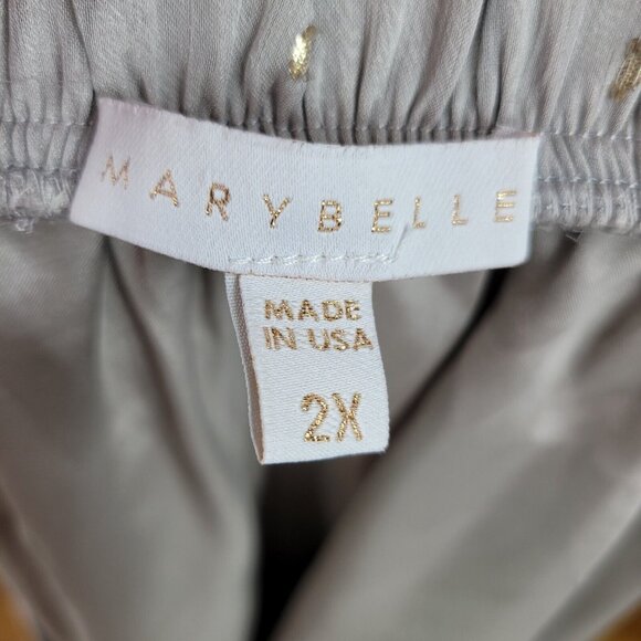 Marybelle Flare Midi Skirt Plus Size 2X 18/20 Elastic Waist Pull On Silver Grey - Picture 7 of 8